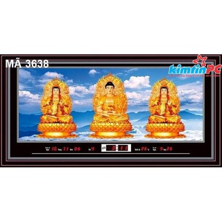 Lịch vạn niên – Tranh đèn (chớp) – Đồng hồ - Khổ 55x100cm - mã 3638