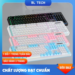 Bàn phím giả cơ K200 cực nhạy đèn LED sáng nhiều màu hồng xanh đen phù hợp cho giải trí văn phòng bao chất