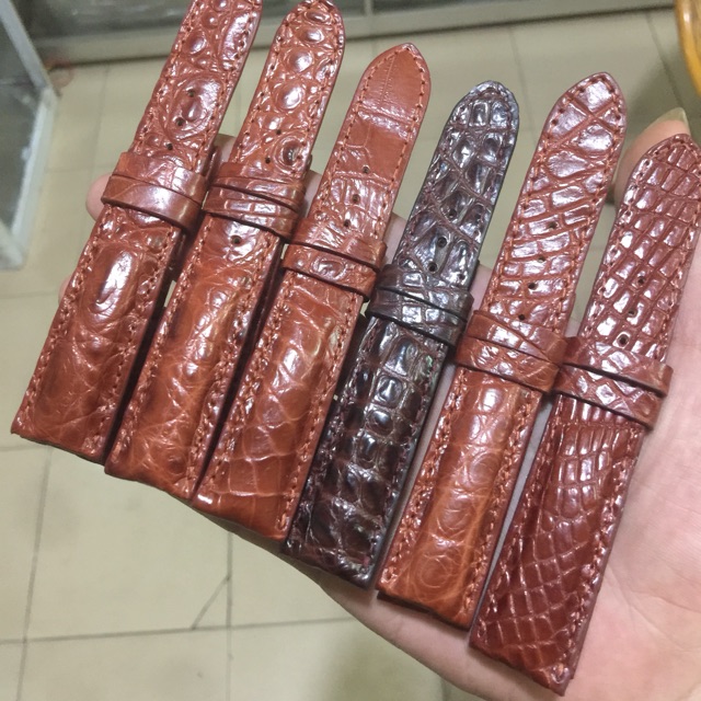 Dây đồng hồ da cá sấu ( tặng kèm khoá cài)