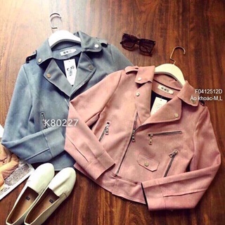 Áo khoác cổ vest phối khóa kéo tay dài!