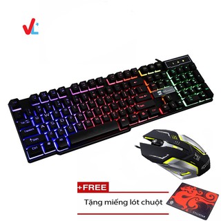 Combo Bàn Phím Giả Cơ Và Chuột Led 7 Màu R8 1822 - K1 ( Tặng Lót Chuột ) - NK