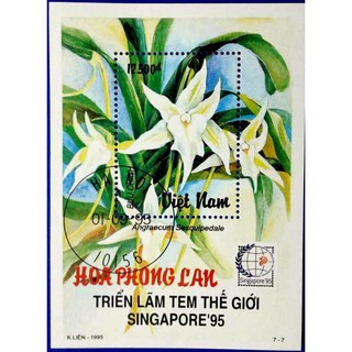 Tem sưu tập MS 717 Block Tem CTO Việt Nam Hoa Phong Lan 1996