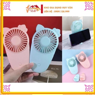 Quạt Mini ,  Quạt Tích Điện Cầm Tay Mẫu Mới 2IN1 Có đế gác điện thoại K160