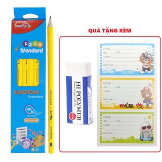 Hộp 12 bút chì Smartkids SK-081-HB - Tặng tẩy chì + nhãn vở TL