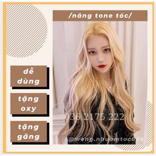 [ Thuốc Tẩy Tóc ] Combo Thuốc Tẩy Tóc, Gội Khử Tím, Nâng Tông Trước khi Nhuộm Màu Thời Trang Tặng Oxy