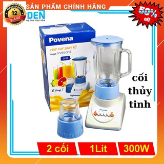 Máy xay sinh tố Povena PVN-311 350W 2 cối xay thủy tinh cao cấp -Bảo Hành 12 Tháng Chính Hãng