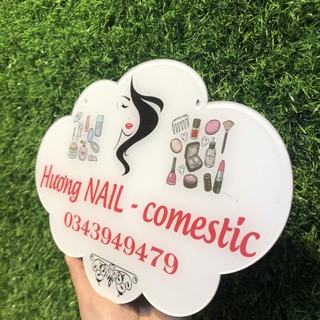 Bảng hiệu mika hình đám mây_ bảng hiệu shop _ bảng hiệu in thông tin shop