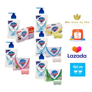 Combo bộ xà phòng rửa tay Safeguard gồm NRT 225ml và XBC