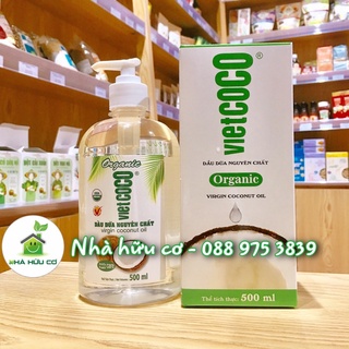 Dầu dừa nguyên chất ép lạnh hữu cơ dạng vòi VietCoCo 500ml - Date: 19/10/2023