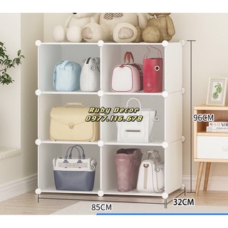 Kệ,tủ đựng túi xách,balo,mỹ phẩm bằng nhựa lắp ghép thông minh - tiện lợi,đa dạng màu sắc - RUBY DECOR