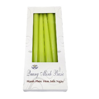Hộp 6 cây nến thơm taper Quang Minh Candle NQM1991 25 cm (Xanh mạ non)