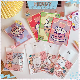 Túi giấy đựng quà tặng / kẹo bánh hình vẽ gấu và chó cute