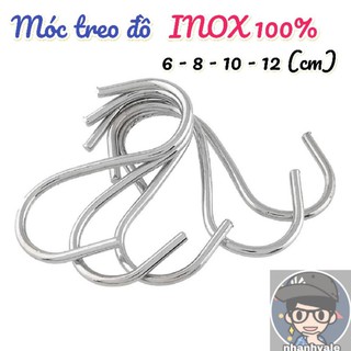 Móc treo đồ INOX hình chữ S kích cỡ 6 - 8 - 10 - 12 (cm)
