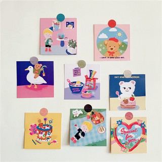 Ảnh trang trí bàn học THỎ STATIONERY phụ kiện trang trí set postcard decor dán tường cute dễ thượng giá rẻ hàn quốc
