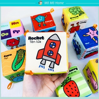 Xúc Xắc Vải Bộ 8 Đồ chơi Hình khối kèm 1 Bóng vải cho bé Lalala Baby. TRAVEL BLOCK