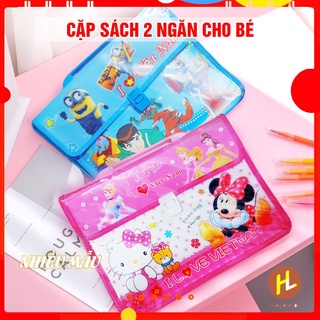 (Sale) Cặp Sách Nhựa Học Thêm 2 Ngăn Cho Học Sinh siêu bền siêu cute