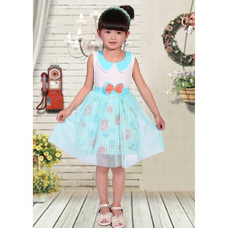 Đầm voan cổ sen in hoa