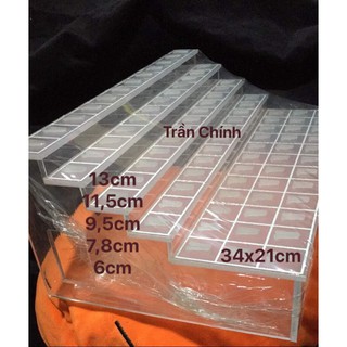 Khay mica trưng bày nhẫn 5 tầng, ngang 34 x 21cm có 3 màu