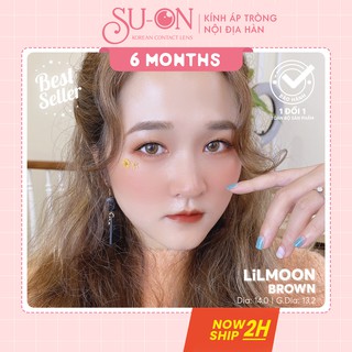 [Video thật] Lens cận nâu nhẹ tự nhiên LILMOON BROWN, kính áp tròng Hàn Quốc chính hãng Lensme 14mm,lens 6 tháng siêu êm