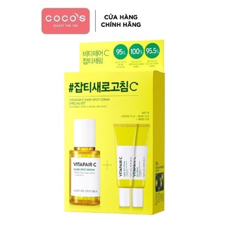 Bộ dưỡng da Nature Republic Vitapair C Dark Spot Serum Special Set  ( Serum: 45ml + 10ml, Cream: 10ml)