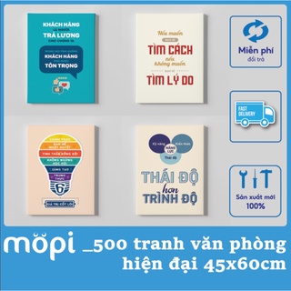 Tranh động lực slogan văn phòng treo tường trang trí dễ dàng bằng đinh 3 chân hot nhất Mopi size 45x60cm