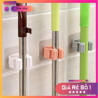 Móc dán tường giữ cây lau nhà / treo chổi chịu lực tốt không thấm nước siêu bền