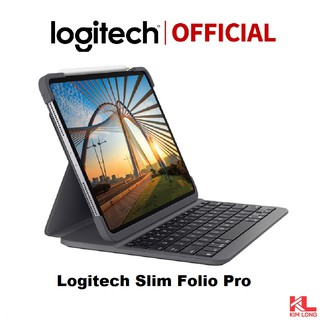 Bao da bàn phím Logitech Slim Folio bluetooth cho IPad Pro 11 inch, 12.9 inch, Gen 7, Gen 8, Air Gen 3 - Chính hãng