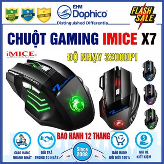 Chuột Gaming Imice X7 – Chính hãng – Knight of Darkness – Hiệp sĩ bóng đêm – Led đổi màu – Độ nhạy 3200 DPI
