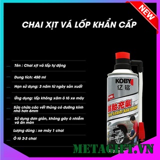 Keo tự vá lốp xe máy ô tô khẩn cấp, chai bơm vá lốp không săm, vỏ có săm thông minh