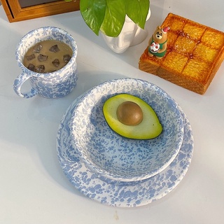 Bát đĩa ly vẩy đốm tone babyblue