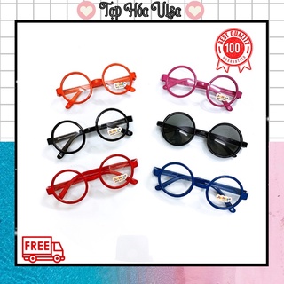 Kính nhựa tròn kute cho bé, gọng kính vintage chống bụi đi đêm bảo vệ mắt cho bé trai và bé gái