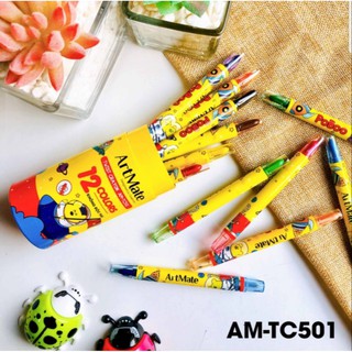 Bút Sáp Vặn 12 Màu AM-TC501