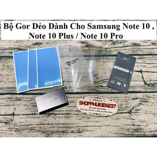 Bộ Dán Dẻo Gor Samsung Note 10 , Note 10 Plus Bộ Gor Dẻo 3 Miếng Mặt Trước Full Box Cao Cấp