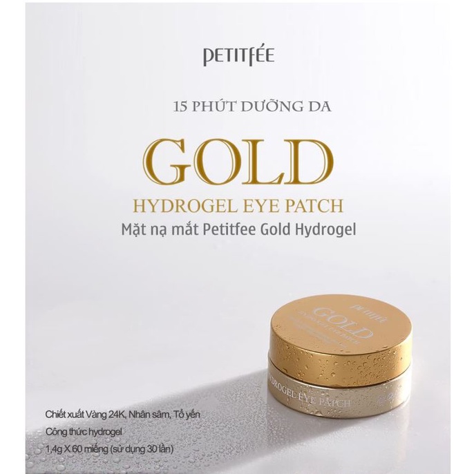 Mặt nạ mắt Petitfee Gold Hydrogel Eye Patch (60 miếng)