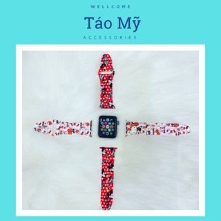 Dây Apple Watch mẫu cao su họa tiết Mickey, Hello Kitty