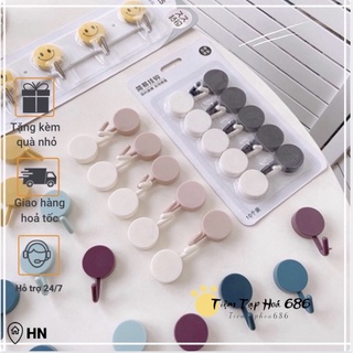 Móc nhựa tròn FREESHIP móc dán tường treo đồ trơn nhiều màu decor trang trí PK144