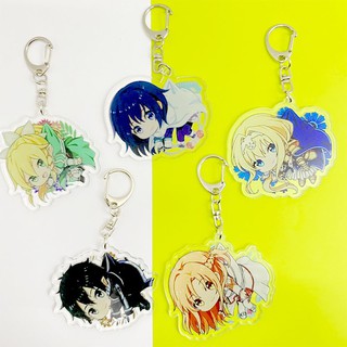 ( Mica trong acrylic ) Móc khóa SWORD ART ONLINE ver treo in hình anime chibi