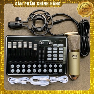 [Mã ELHACE giảm 4% đơn 300K] Bộ Mic Hát Thu Âm Livestream isk at350-sound card h9 và dây live+lấy nhạc