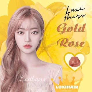 Thuốc Nhuộm Tóc Màu GOLD ROSE Tặng Kèm Oxi Găng Tay Mũ Trùm Đầu - Luxihair