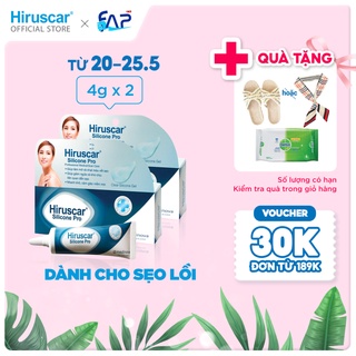 Bộ 2 Gel xử lý sẹo mổ, to, lồi &amp; phì đại Hiruscar Silicone Pro 4g