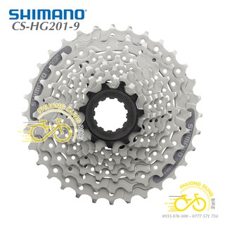 Líp thả líp 9 xe đạp SHIMANO CS-HG201 11-32T / 11-34T / 11-36T - Hàng chính Hãng