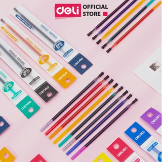 Ruột bút nước mực gel ngòi 0.5mm nhiều màu Deli nhanh khô nét viết trơn tru lâu hết mực chất lượng cao A846