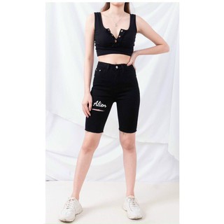 Quần jean ngố nữ Big Size lưng cao, co dãn mạnh, in hình hoa cúc đang hot 2708