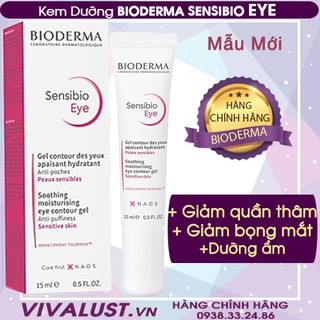 Kem Dưỡng Mắt BIODERMA Sensibio Eye 15ml - Chống Quầng Thâm &amp; Giảm Bọng Mắt
