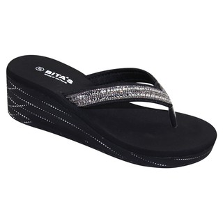 Dép kẹp nữ Bita's SWH.02 (Đen + Hồng)