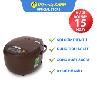 Nồi cơm điện tử Comfee CR-FD1820B 1.8 lít 860 W chất liệu lòng nồi hợp kim nhôm phủ chống dính - Chính hãng BH 12 tháng