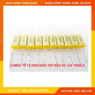 [Mã ELHACE giảm 4% đơn 300K] COMBO 10 Tụ điện, tụ loa treb màu vàng 155J / 225J - 250V