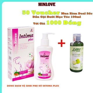 Dung dịch vệ sinh INTIMA PLUS nước rửa phụ khoa se khít vùng kín kháng khuẩn khử mùi hôi hương nước hoa chai100ml