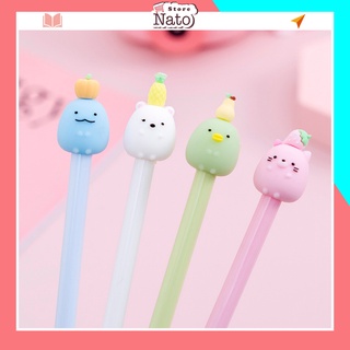 Bút mực nước gel đen cute cao cấp hình thú đáng yêu có nắp viết đẹp cho bé NATO BB17