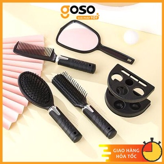 [GOSO] Bộ 4 Lược Chải Tóc, Gỡ Rối Kèm Gương Cao Cấp